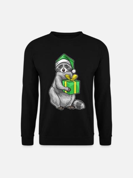 Raccoon Christmas Package - Unisex Sweatshirt - black