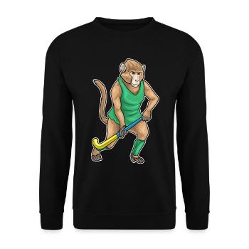 Affe Feldhockey Hockeyschläger - Unisex Pullover - Schwarz - Vorne - Alina (178cm) & Michal (187cm)