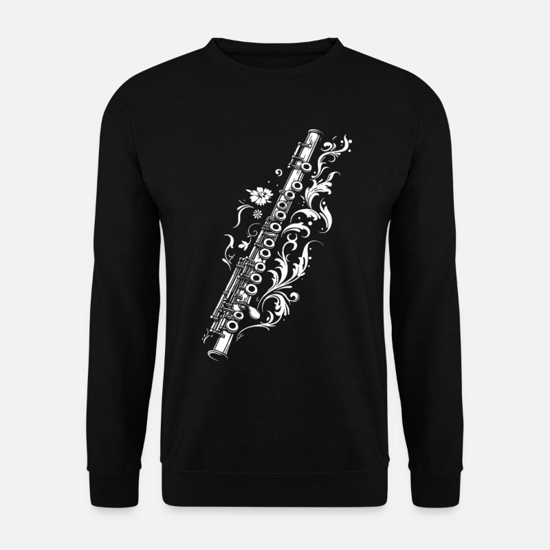 Flute Drawing - Unisex Sweatshirt - black
