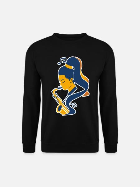 Saxophone Player Comic Look - Unisex Sweatshirt - black