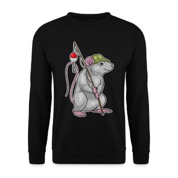 Canne à pêche pour pêcheurs rats Canne à pêche - Sweat-shirt Unisexe - noir - Devant - Alina (178cm) & Michal (187cm)