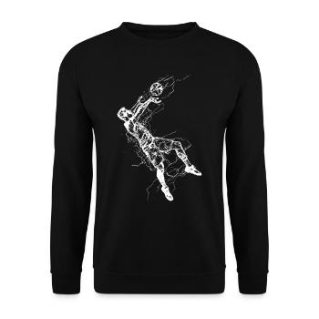 Croquis de joueur de volley-ball - Sweat-shirt Unisexe - noir - Devant - Alina (178cm) & Michal (187cm)