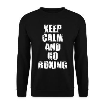 Restez calme et faites de la boxe - Sweat-shirt Unisexe - noir - Devant - Alina (178cm) & Michal (187cm)