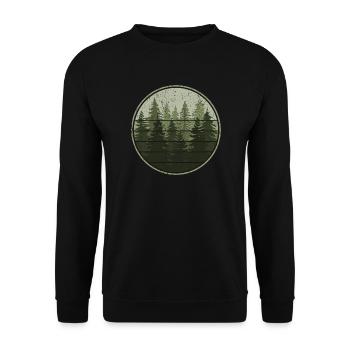 Wald Natur Bäume Wildnis Outdoor Wandern - Unisex Pullover - Schwarz - Vorne - Alina (178cm) & Michal (187cm)