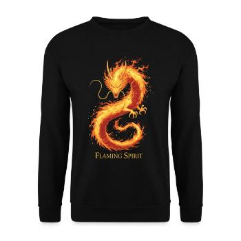 Flaming Ghost Dragon - Unisex Sweatshirt - black - Front - Alina (178cm) & Michal (187cm)