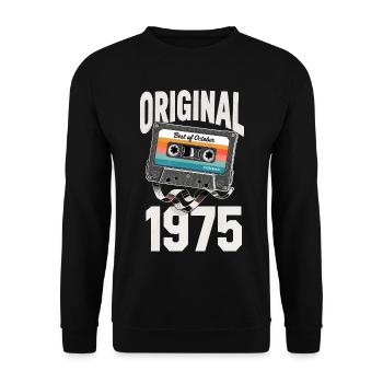 Octobre 1975 Legend Vintage Cassette Cadeau - Sweat-shirt Unisexe - noir - Devant - Alina (178cm) & Michal (187cm)
