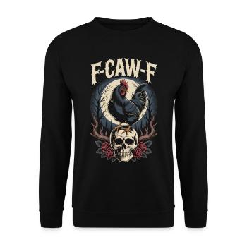 F-CAW-F T-shirt drôle de coq Bird Noise Meme - Sweat-shirt Unisexe - noir - Devant - Alina (178cm) & Michal (187cm)