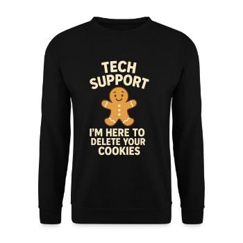 Tech Support I'm Here To Delete Your Cookies - Unisex Sweatshirt - black - Front - Alina (178cm) & Michal (187cm)