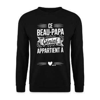 This Awesome Handsome Dad to Personalize – Family Gift - Unisex Sweatshirt - black - Front - Alina (178cm) & Michal (187cm)