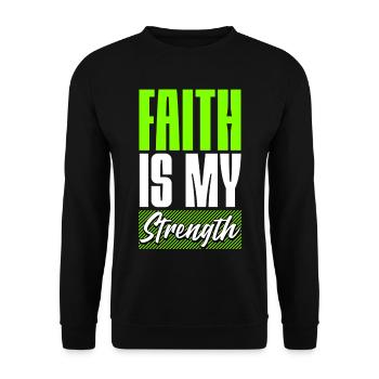 Faith is my Strength - Unisex Sweatshirt - black - Front - Alina (178cm) & Michal (187cm)