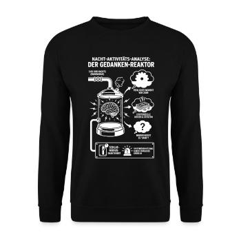 Thought Reactor Funny Night Analysis Graphic - Unisex Sweatshirt - black - Front - Alina (178cm) & Michal (187cm)