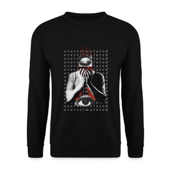 Überstimuliert - Unisex Pullover - Schwarz - Vorne - Alina (178cm) & Michal (187cm)