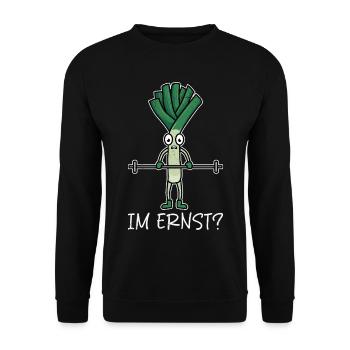 Gewichtheber IM ERNST??? Gym Lustiges - Unisex Pullover - Schwarz - Vorne - Alina (178cm) & Michal (187cm)