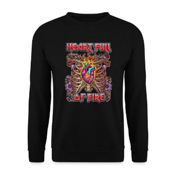 Cœur plein de feu - Sweat-shirt Unisexe - noir - Devant - Alina (178cm) & Michal (187cm)
