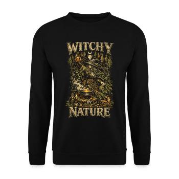 Herb Collector Pharmacist Witchy By Nature - Unisex Sweatshirt - black - Front - Alina (178cm) & Michal (187cm)