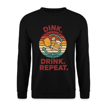 Joueur drôle de pickleball Cocktail Dink Ball - Sweat-shirt Unisexe - noir - Devant - Alina (178cm) & Michal (187cm)