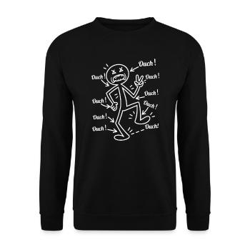 Humour Santé - J'ai pain tout ouch - Unisex Sweatshirt - black - Front - Alina (178cm) & Michal (187cm)