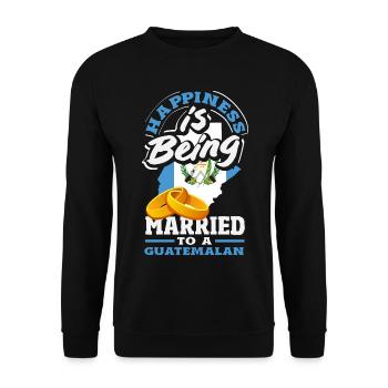 Guatemala Flag T-Shirt Pride & Home Chapín - Unisex Sweatshirt - black - Front - Alina (178cm) & Michal (187cm)