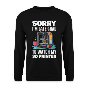 Désolé d’être drôle Dernière imprimante 3D - Sweat-shirt Unisexe - noir - Devant - Alina (178cm) & Michal (187cm)