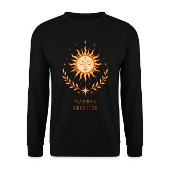 Summer Solstice Sun – Boho Symbol - Unisex Sweatshirt - black - Front - Alina (178cm) & Michal (187cm)