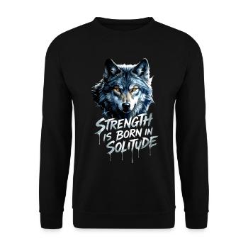 Wolf's Head Motivation - Unisex Sweatshirt - black - Front - Alina (178cm) & Michal (187cm)