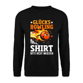 Glücks Bowling Kugel Kegeln Sport - Unisex Pullover - Schwarz - Vorne - Alina (178cm) & Michal (187cm)