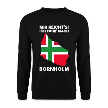 Bornholm Spruch - Unisex Pullover - Schwarz - Vorne - Alina (178cm) & Michal (187cm)