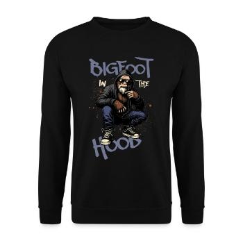 BIGFOOT IN THE HOOD - Unisex Pullover - Schwarz - Vorne - Alina (178cm) & Michal (187cm)