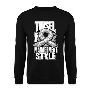 Lametta – Tinsel Is a Management Style - Unisex Pullover - Schwarz - Vorne - Alina (178cm) & Michal (187cm)