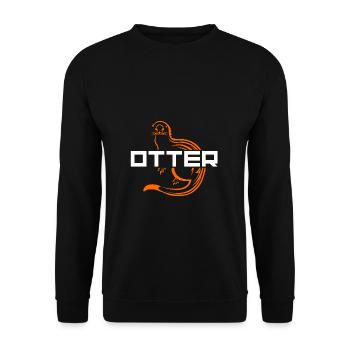 Otter Design Gift Idea - Unisex Sweatshirt - black - Front - Alina (178cm) & Michal (187cm)