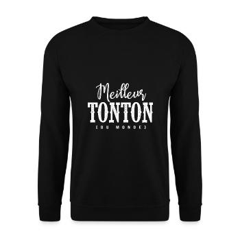 MEILLEUR TONTON du monde cadeau tshirt noel - Sweat-shirt Unisexe - noir - Devant - Alina (178cm) & Michal (187cm)