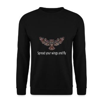 Déploie tes ailes et vole - Sweat-shirt Unisexe - noir - Devant - Alina (178cm) & Michal (187cm)