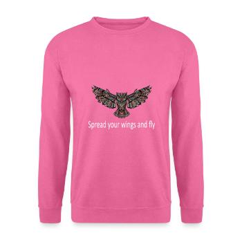 Déploie tes ailes et vole - Sweat-shirt Unisexe - rose - Devant