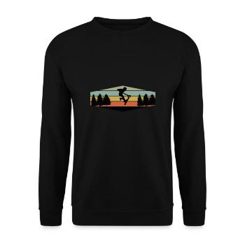 Vintage retro stunt scooter rider - Unisex Sweatshirt - black - Front - Alina (178cm) & Michal (187cm)