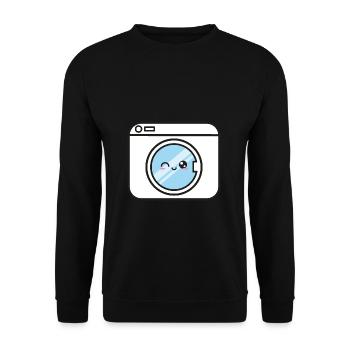 Machine à laver Kawaii Drôle doux - Sweat-shirt Unisexe - noir - Devant - Alina (178cm) & Michal (187cm)
