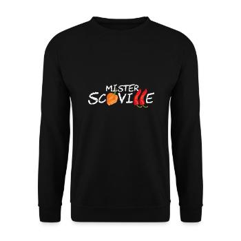 Chili T Shirt Mister Scoville - Unisex Pullover - Schwarz - Vorne - Alina (178cm) & Michal (187cm)