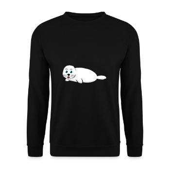 Seal - white - Unisex Sweatshirt - black - Front - Alina (178cm) & Michal (187cm)