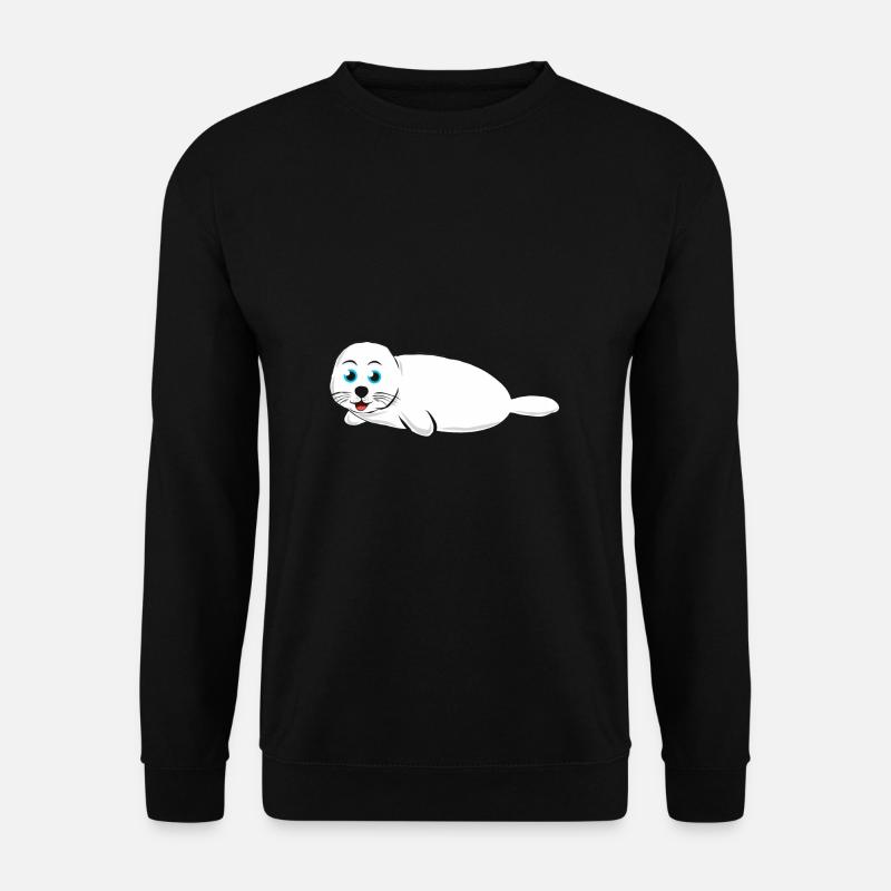 Robbe - Weiß - Unisex Pullover - Schwarz