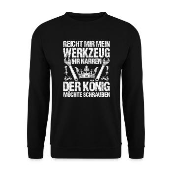 Mechaniker Schrauber KFz-Mechatroniker - Unisex Pullover - Schwarz - Vorne - Alina (178cm) & Michal (187cm)