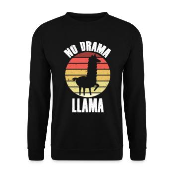 Lama Llama Alpaca - Unisex Sweatshirt - black - Front - Alina (178cm) & Michal (187cm)