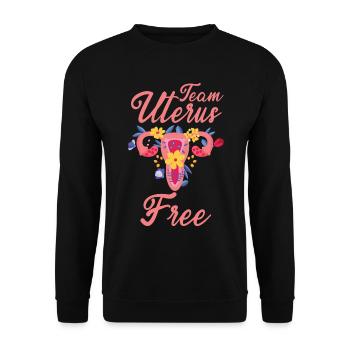 Uterus Gebärmutter Operation - Unisex Pullover - Schwarz - Vorne - Alina (178cm) & Michal (187cm)