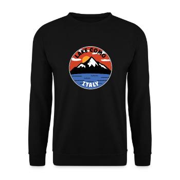 Lake Como | Italy | Lake And Mountain - Unisex Sweatshirt - black - Front - Alina (178cm) & Michal (187cm)