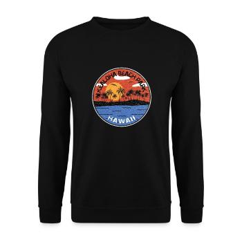 Sonnenuntergang Kealoha Beach Park Hawaii - Unisex Pullover - Schwarz - Vorne - Alina (178cm) & Michal (187cm)