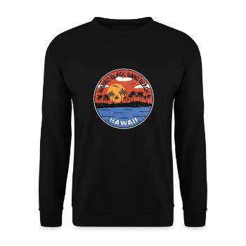 Sonnenuntergang Waipi'O Schwarzer Sandstrand Hawaii - Unisex Pullover - Schwarz - Vorne - Alina (178cm) & Michal (187cm)