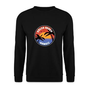 Kōloa Beach Hawaii Sonnenaufgang - Unisex Pullover - Schwarz - Vorne - Alina (178cm) & Michal (187cm)