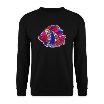 Colorful fish colorful gift - Unisex Sweatshirt - black - Front - Alina (178cm) & Michal (187cm)