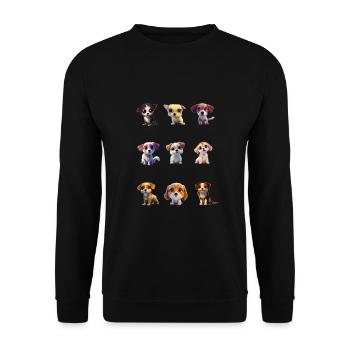 Süße welpen - Unisex Pullover - Schwarz - Vorne - Alina (178cm) & Michal (187cm)