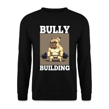 Français Bulldog Frenchie Bodybuilding Dog - Sweat-shirt Unisexe - noir - Devant - Alina (178cm) & Michal (187cm)