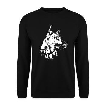 Loved by a Mal Malinois Dog Saying Dogs Wilsigns - Unisex Sweatshirt - black - Front - Alina (178cm) & Michal (187cm)