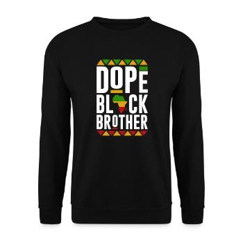 Black Brother, Black History Month - Unisex Sweatshirt - black - Front - Alina (178cm) & Michal (187cm)